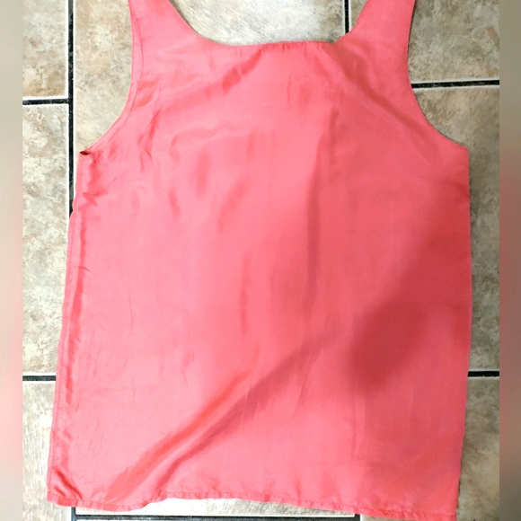 Vintage 100% Silk Minimal Sleeveless Tank in Blush, Rose Silk Blouse, Soft, Thin - Picture 2 of 2